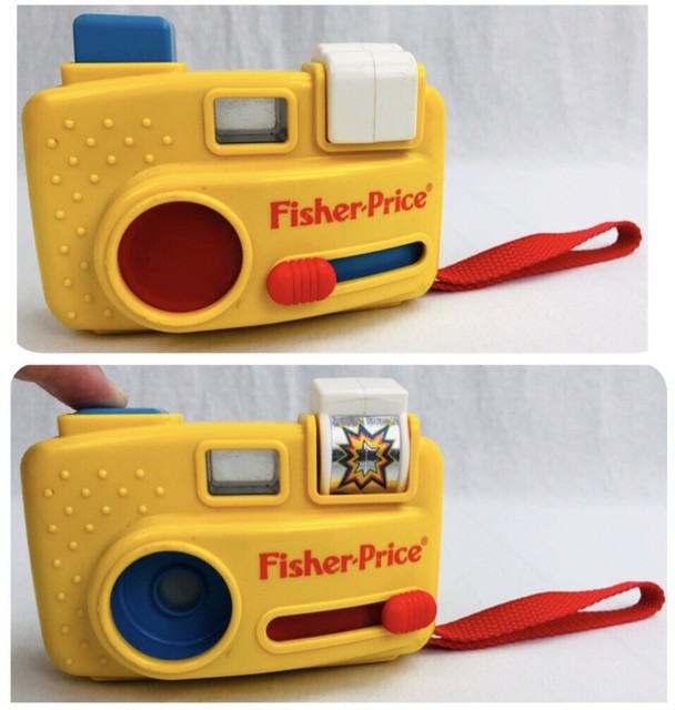 Vintage 1998 Fisher Price Pocket Toy Camera with Animal Slides - Yellow