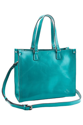 Patricia Nash Leather Ava Medium Tote with Crossbody Strap Teal