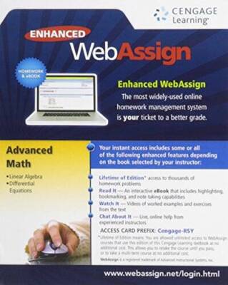 ADVANCED MATH WEBASSIGN-ACCESS - Printed Access Code - VERY GOOD