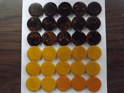 Bakelite Catalin Testé chips coffret cuir 30 CHECKERS backgammon