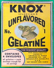 Original Vintage Knox Sparkling Unflavored No. 1 Gelatine Unopened Box