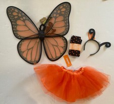 NWT Gymboree 2T Monarch Butterfly Orange Tutu Tights Wings  Antenna Headband