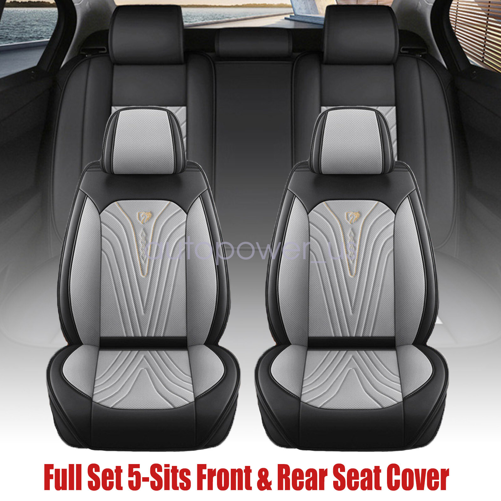 Car Seat Cover Full Set PU Leather Front & Rear For Honda Accord/Civic/CR-V-image