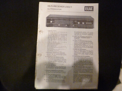 Original Service Manual Schaltplan Elac 2300T
