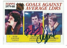 Autographed 1980-81 Topps DENIS HERRON & DON EDWARDS Card#166 wShow Ticket