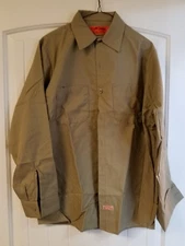 Red Kap Medium LS Tan Work Shirt NEW 