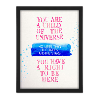 Desiderata Ehrman Snippet Right To Be Here Framed Wall Art Print 18X24 In