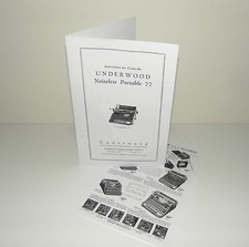 Underwood Noiseless Portable 77 Instruction Manual Reproduction + Advertisement thumbnail