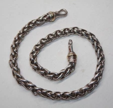 David Yurman Sterling Silver & 14k 8mm Wheat Chain Necklace 16.5" [054GRA]