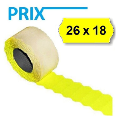 12.000 Stück PRIX Preisetiketten 26x18mm in GELB Preisauszeichner 2 Zeiler Rolle