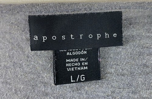 APOSTROPHE Canotta Donna Grigio in Camicia 100% Cotone Taglia Large - Foto 3 di 3