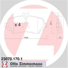Bremsbelag Zimmermann 23070.170.1 Mercedes A Klasse #