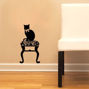 Details About Cat On Chair Elegant Vinyl Wall Decal Sticker Children Decor Vinyl Sticker
