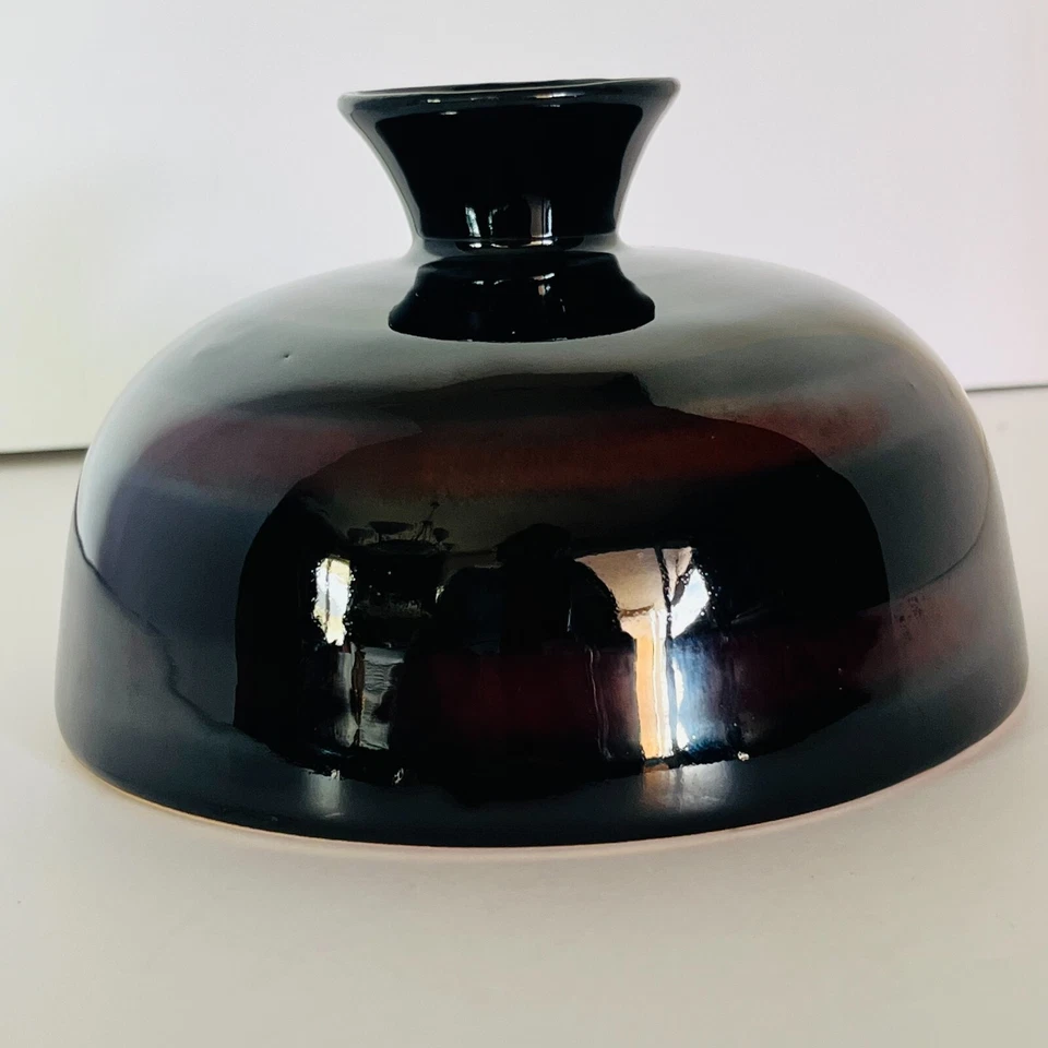 Florero Creativeco-op de gres de 2 tonos esmalte marrón (flor no inc Foto 3 de 4