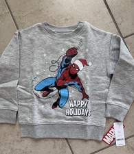 Marvel Boy Size 4 Spider-Man Christmas Sweatshirt Happy Holidays NWT.