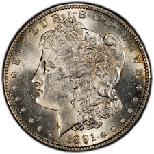 1891-S Morgan Silver Dollar - PCGS GOLD SHIELD MS62 - BETTER DATE BEAUTY!