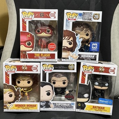 Funko Pop DC Bundle Of 5 Batman Flash Superman Wonder Woman Aquaman EXCLUSIVE