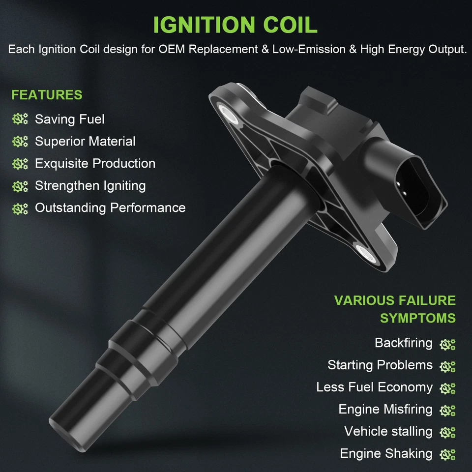 4 For 2000-2001 Volkswagen Jetta 1.8L L4 Ignition Coil & Spark Plug UF274 - Image 4 of 4
