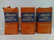 3 NOS Aladdin Loxon Mantle for Models 12-B-C & 14 & 21C & 23 & 23C In Boxes