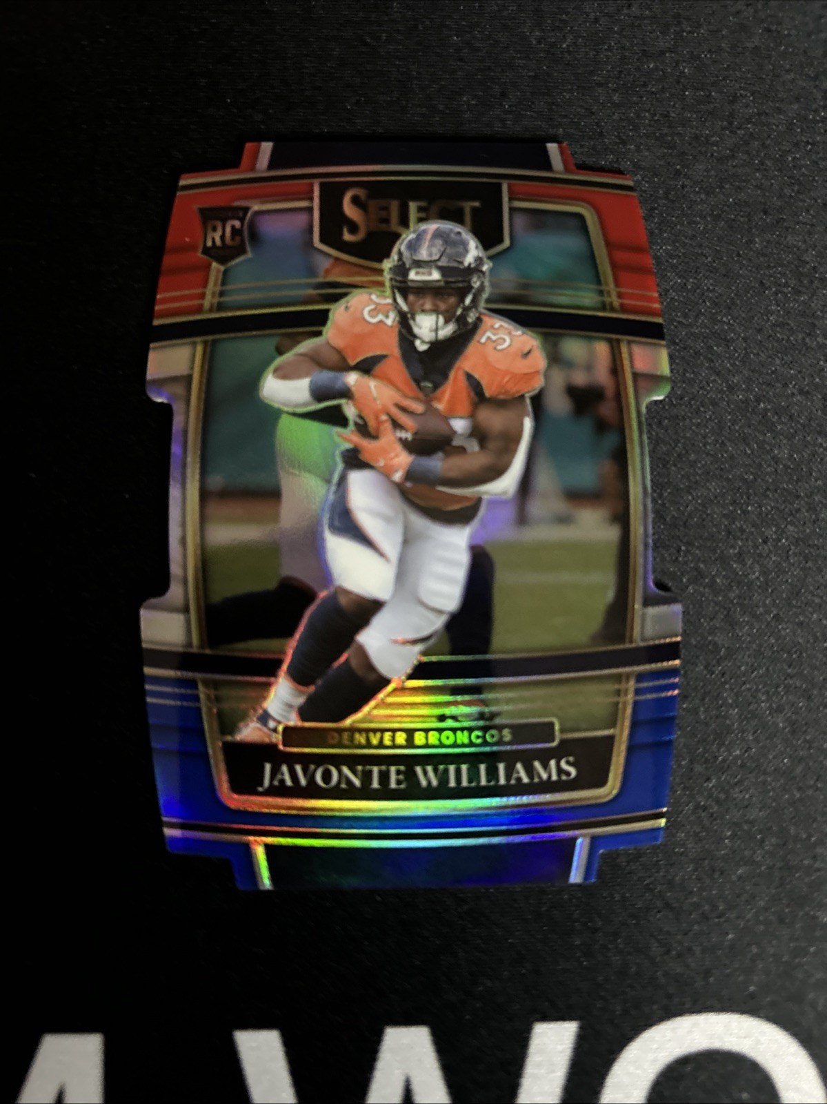 2021 Select Javonte Williams RC Red and Blue Prizm Die Cut Concourse #57
