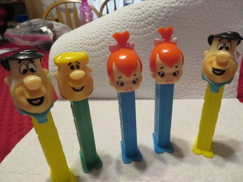 Vintage Flintstones Pez Dispensers Lot Of Fred Pebbles Barney