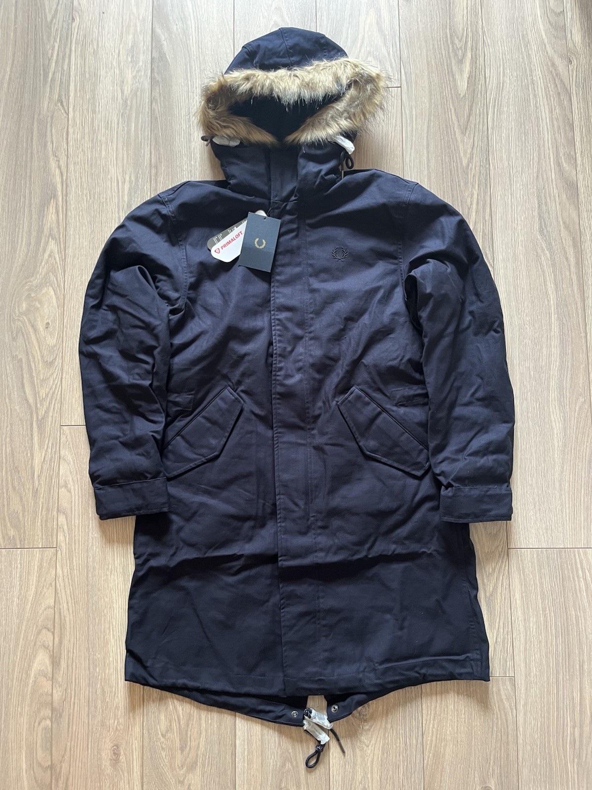 Fred Perry Zip-In Liner Parka Jacket - Mens UK XS - Navy £399 RRP BNWT