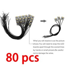 80pcs Pre-wired Warm White SMD LED 3528 Lamp ...