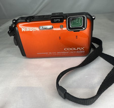 Nikon COOLPIX AW100 Compact Digital Camera Orange Waterproof Shockproof GPS