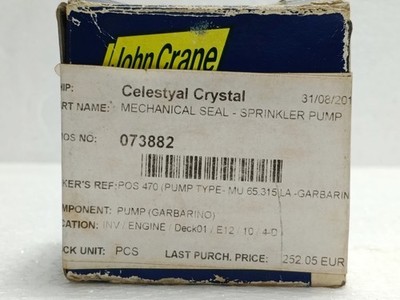 John Crane Mechanische Dichtung 0400/598/001 0400/902/059 Für Garbarino Pumpe