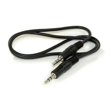 2ft 3.5mm Mini-Stereo TRS Male to Male Speaker/Audio Cable Black