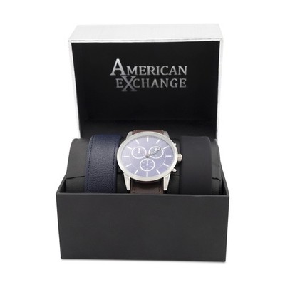 American Exchange braune Herrenuhr mit Wechselarmbändern 5103