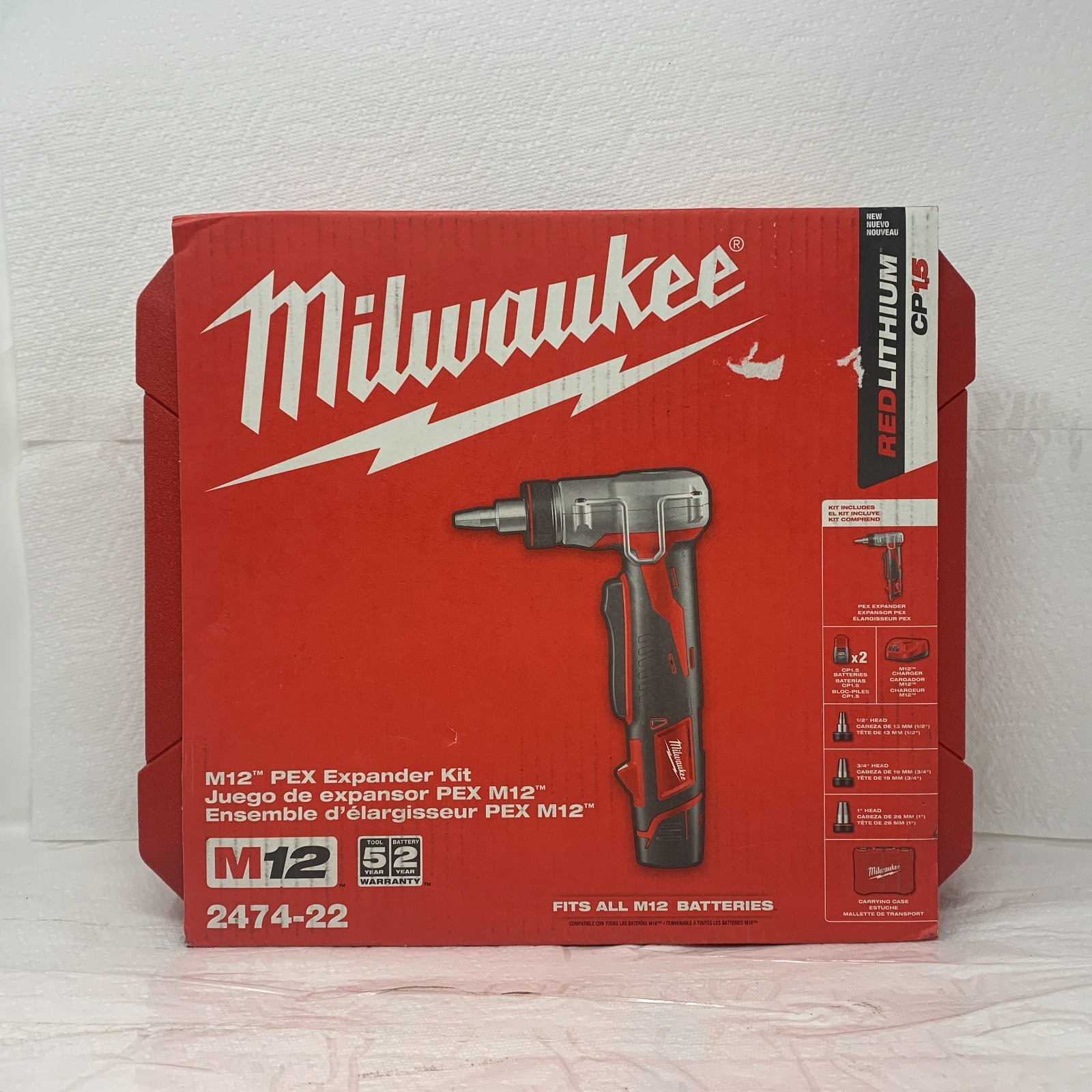 Milwaukee 2474-22 M12 Cordless Expansion Tool Kit with Fastener Driver