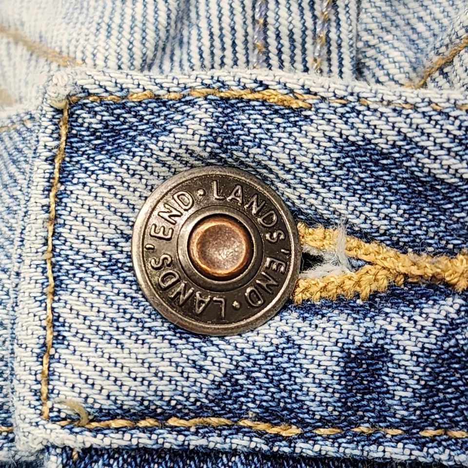 Pantalones de mezclilla Lands End vintage años 90 para mujer 18 azules tiro alto cónicos mamá informales Foto 2 de 4