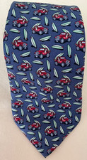 Vineyard Vines Marthas Vineyard Tie Blue Silk  Jeep Surfboard  Made in USA