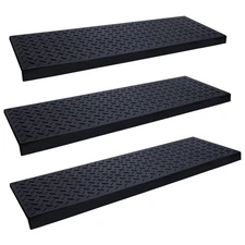 Spurtar Rubber Stair Treads, 29.69" x 9.85" 3PCS Outdoor Rubber Stair Treads ...