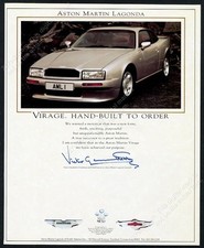 1991 Aston Martin Virage Car Photo Vintage Print Advertisement