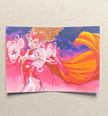2024 Finding Unicorn Marvel Evolvtion Sketch Booklet Auto 1/1 Scarlet Witch