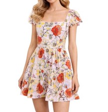 B.O.G. Collective Lottie & Holly Floral Dress Size M New With Tags Blush Rust