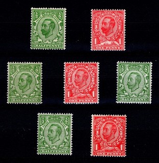 GB KGV SG 325 329 339 342 344 346 350 Mint Never Hinged