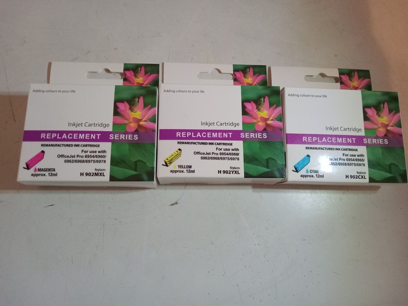 New Inbox Ink Cartridge for OfficeJet Pro 6954/6960/6962/6968/6975/6978 Lot of 3