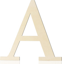 Large Wooden Letters 12 Inch Paintable Wood Letter A for Wall Decor, 1/5 Inch Th