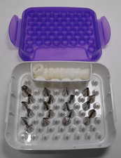 Wilton Cake Decorating Icing Tips +  Case +Plastic Standard Couplers