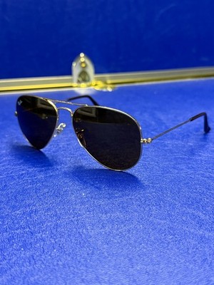 Ray-Ban Classic Aviator 55mm Sunglasses Unisex - Shiny Gold/Brown