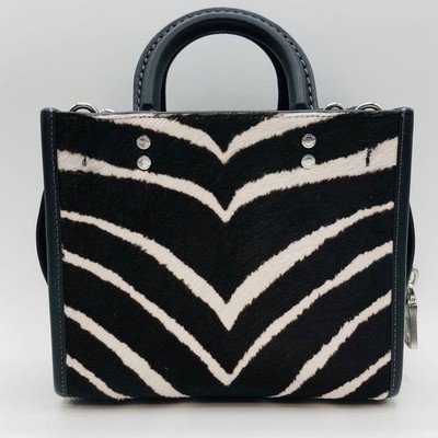 COACH Rogue 20 Top Handle Zebra Calf Hair Animal Print CM564 for