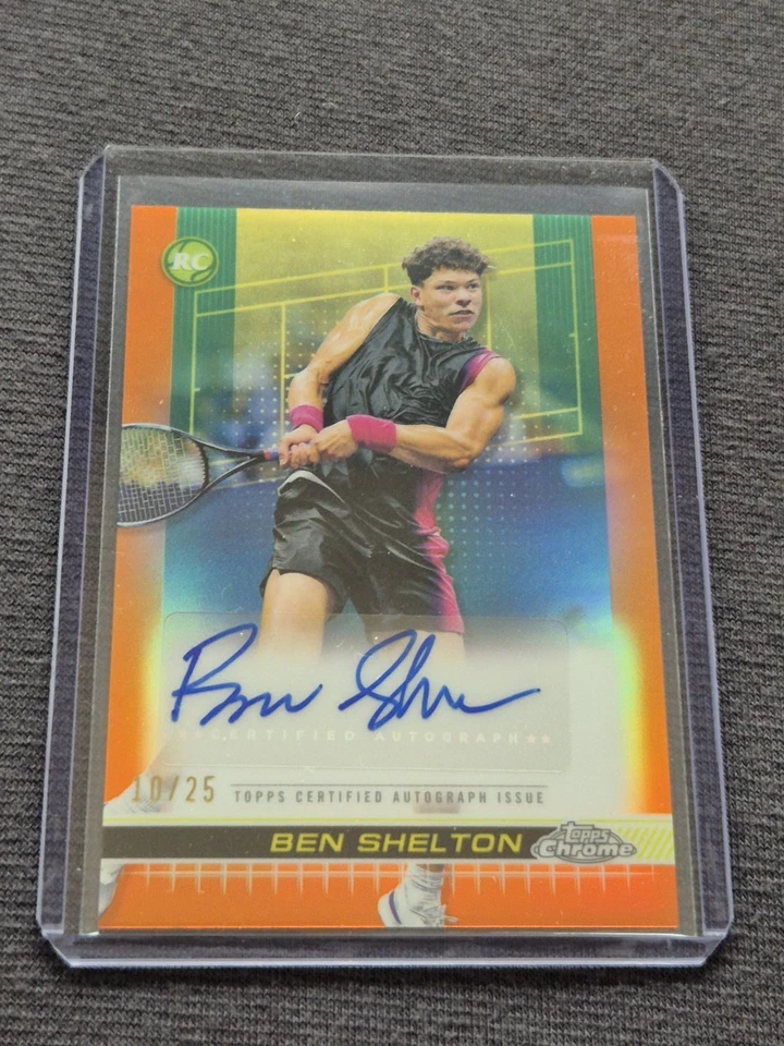 2024 Topps Chrome Tennis Ben Shelton Auto RC Orange Refractor Rookie /25