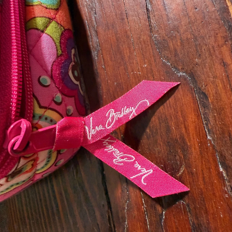 Vera Bradley Wallet Crossbody Pink Swirl Paisley Floral Turn Lock - Image 3 of 4