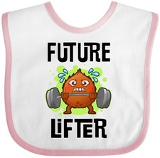 Inktastic Weightlifting Funny Future Lifter Baby Bib Childs Exercise Muscles Hws