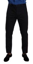 Dolce & Gabbana Blue Bordeaux Cotton Skinny Chino Men's Pants