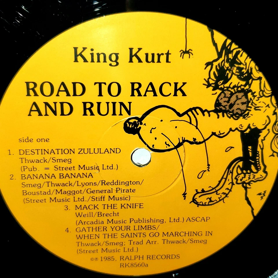 KING KURT Road to Rack and Ruin LP VG+ Plays Well 1985 Ralph Vinyl Psychobilly Foto 3 de 3