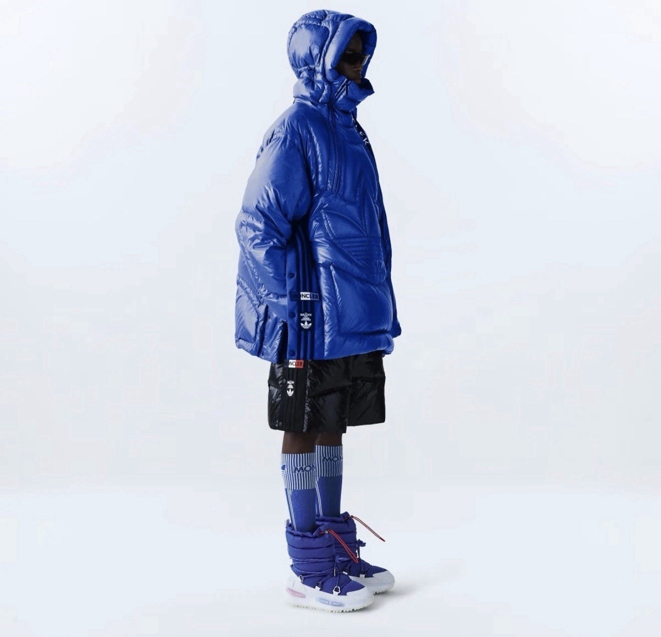Size 1/small - Moncler x Adidas Chambery Trefoil Down Anorak Jacket Blue  IJ8327 image 8